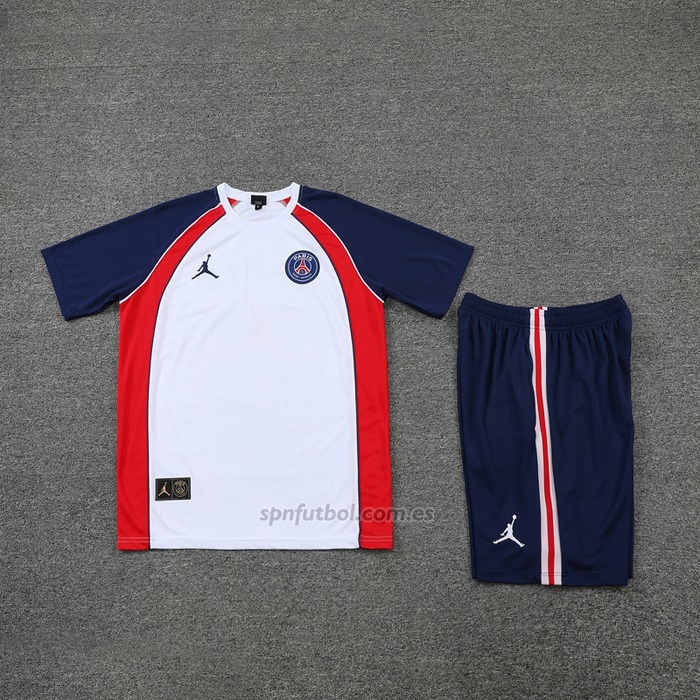 Chandal del Paris Saint-Germain Jordan Manga Corta 2022-2023 Blanco - Pantalon Corto
